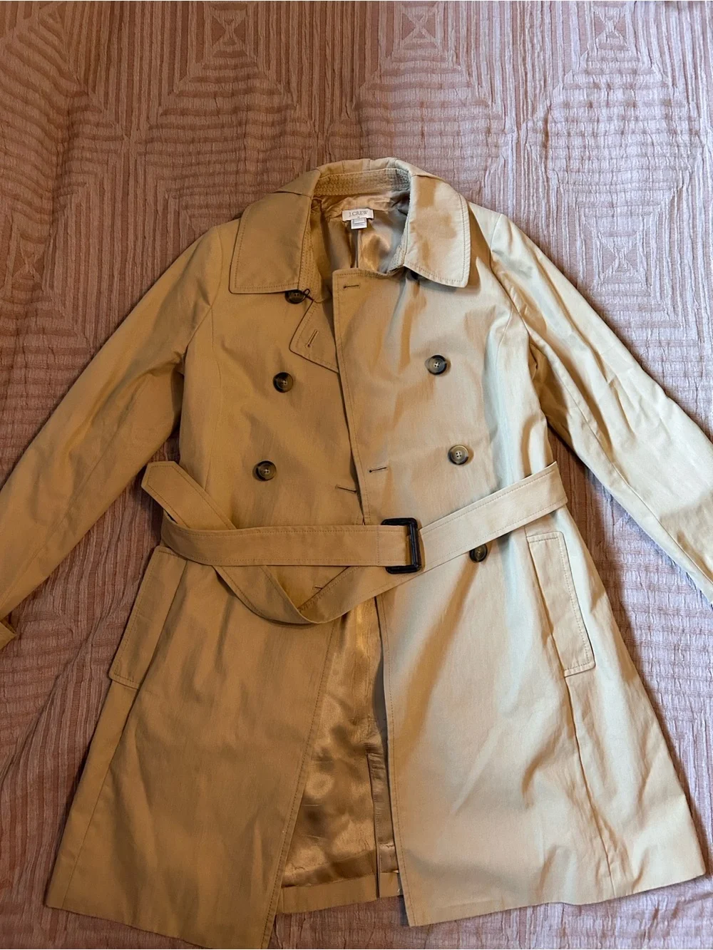 J. Crew Double-Breasted Tan Trench Coat
